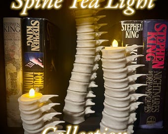 Spine Tea Light Collection (3 Sizes) | Skeleton Tea Light | Halloween Decor | Wedding Decor | Wizard Decor