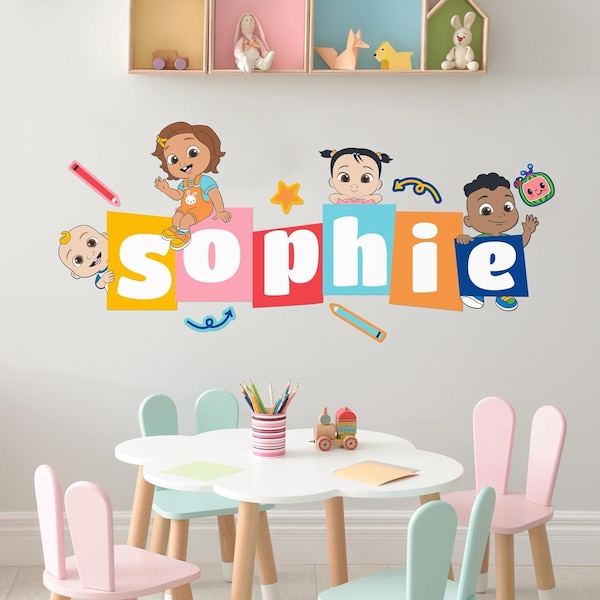 CoComelon JJ & Cody Custom Name Wall Decal – Personalized Kids Room Decor – Peel & Stick Vinyl Sticker – Multiple Sizes - View #2