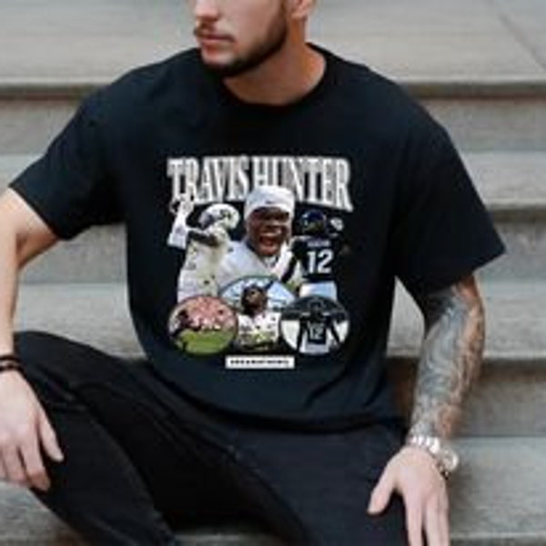 Vintage Travis Hunter T-Shirt, OBJ rocking the Travis Hunter Shirt, America Football Shirt, Football Fan Gifts, Football Player Shirt