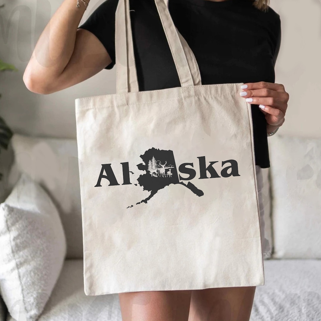 Alaska Bag Alaska Map State Bag Alaska Lovers Travel Bag Alaska