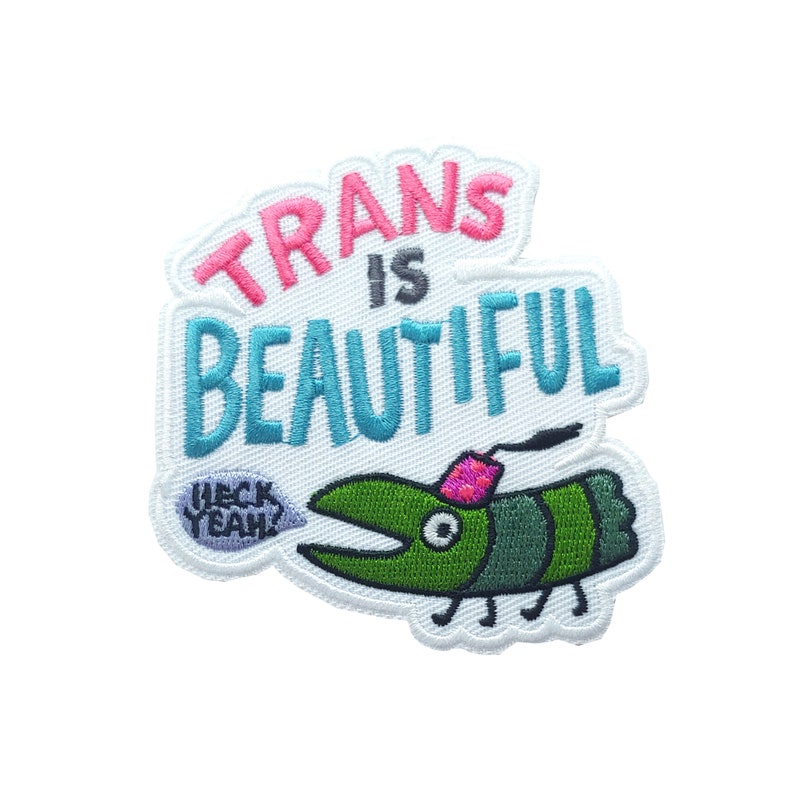 Trans is beautiful iron on patch image 1