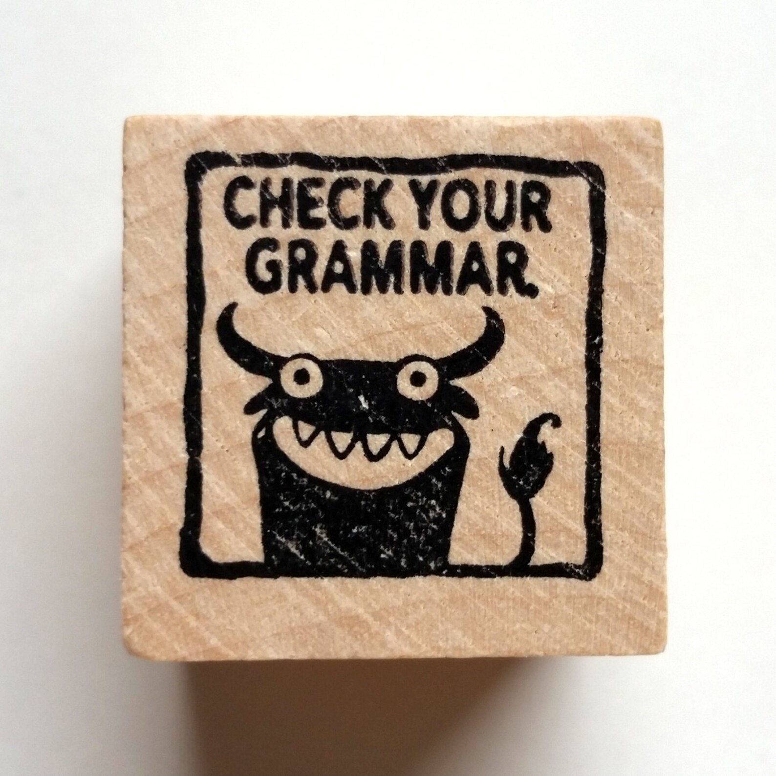 Check Your Grammar Monster Rubber Stamp for Teachers Etsy