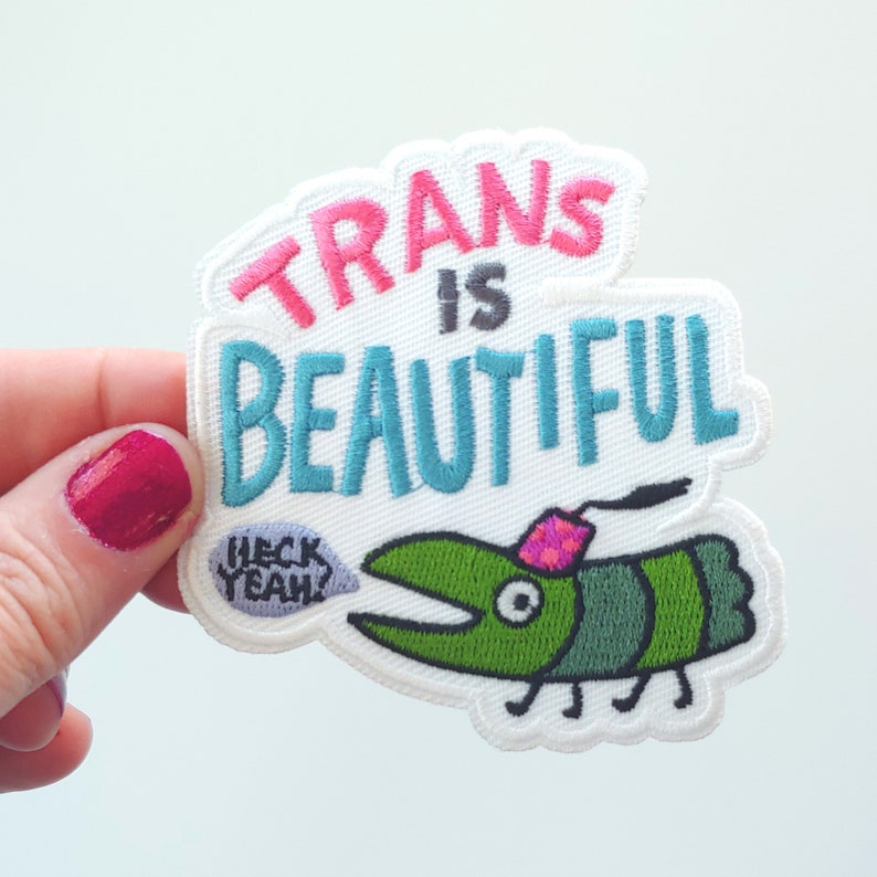 Trans is beautiful iron on patch image 2