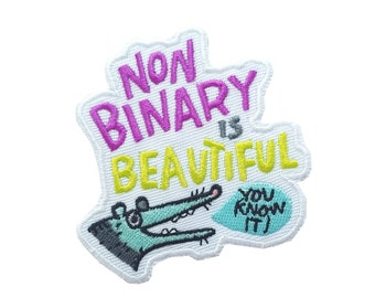 Non Binary is Beautiful  - iron on patch