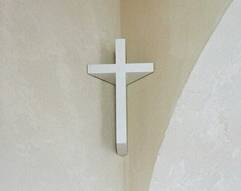 cruz de mosery - Cruz de esquina de pared, Cruz de borde de pared, Cruz moderna de pared, Jesucristo