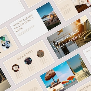 Professional Travel Theme Presentation Template | 30+ Slides | Google Slides / Canva / Powerpoint - Filament