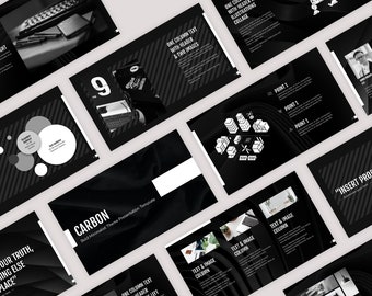 Dark Pitch Deck Template | Corporate Business Presentation for Google Slides, Canva & PowerPoint | 30 Slides + Illustrations