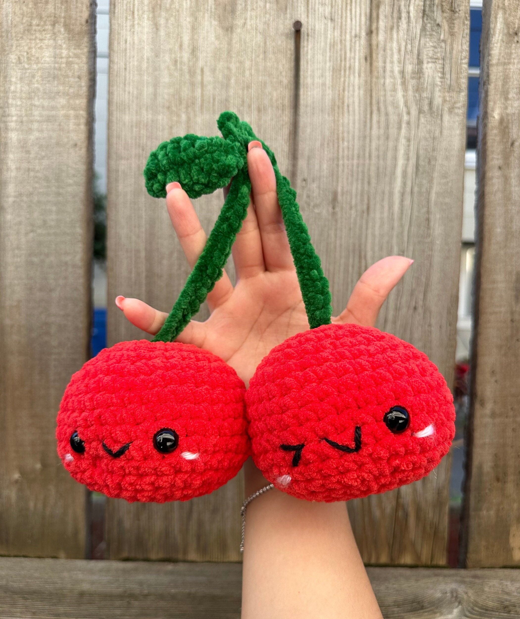 Cute Twin Cherries Crochet Plush - Etsy