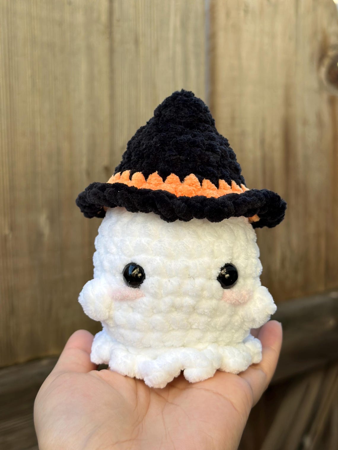 Mini Crocheted Ghost With Hats Plushie Amigurumi Halloween - Etsy