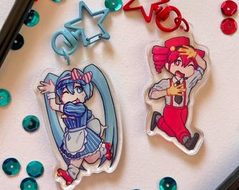 mesmerizer double-sided 2.5-in. charms | hatsune miku & kasane teto