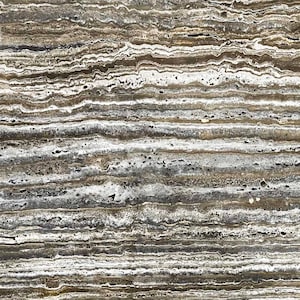 Marblebee Silver Gray Travertine Marble Slab