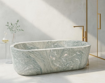 Modern Marble Bathtub | Designer Bathtub 66.14" Long