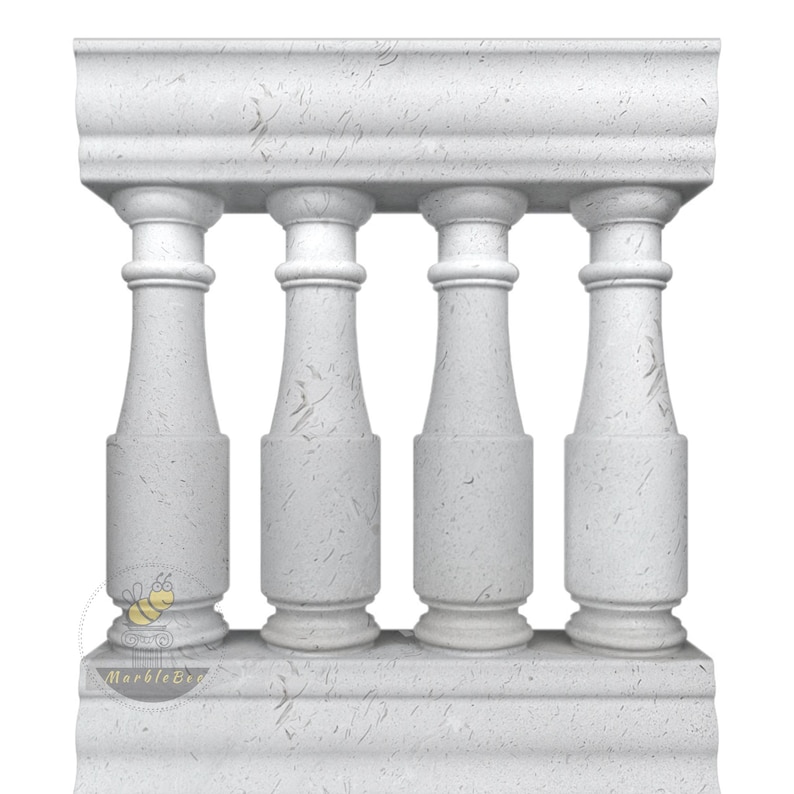 Granite Step Railings: Outdoor Stone Baluster, Elegant Terrace Boundary ...