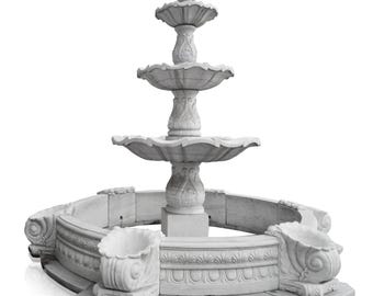 Fonte de mármore para banho de pássaros: decoração para jardim externo (altura 200 cm)