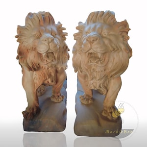 Estatua de león de mármol disponible para la venta