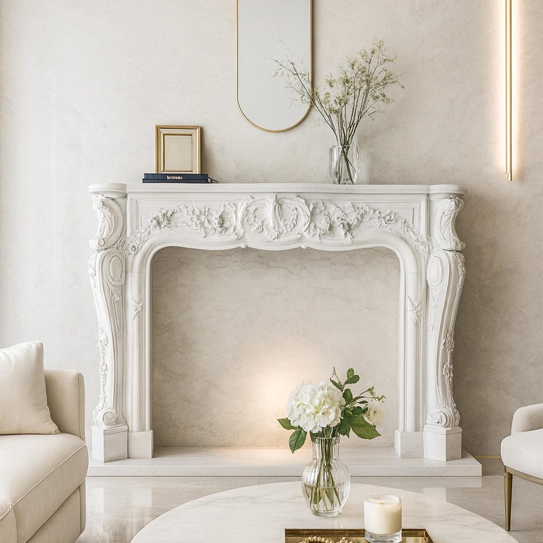 Tunisian Marble Fireplace Mantel - Etsy