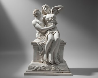 Marble Sculpture of Cupid and Psyche