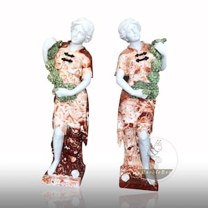 Large Garden Statues of Women With Grapes