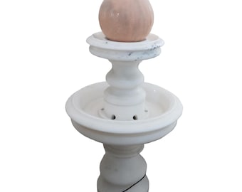 Marble Ball Fountain: Outdoor Garden Water Feature (35.43" Height)