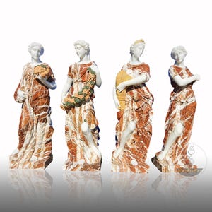 Marble Garden Sculptures of Greek Goddesses
