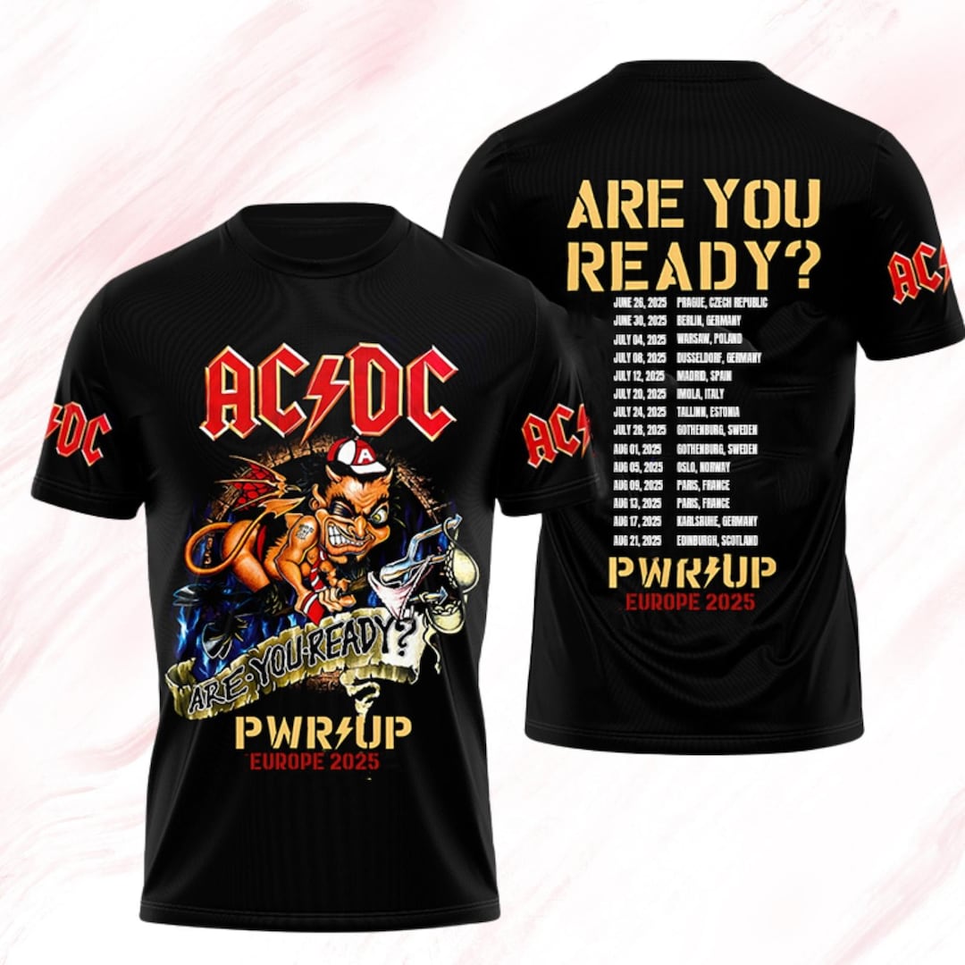 Acdc 2025 Shirt, Pwr up Tour Gift for Fan, Music Band Unisex Tee, Hard ...