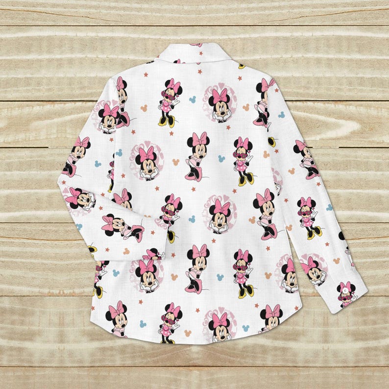 Disney Minnie Linen Shirt, Magic Kingdom Shirt Women, Disneyland Shirt, Minnie Mouse Linen Shirt Women, Mickey And Friends Shirt