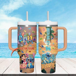 Gepersonaliseerde Disney-steekbeker van 40 oz, dada lilo en stitch-beker voor waaier, Stitch 2025 drinkgerei, beker van Disney staal