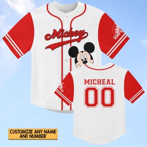 Camiseta de béisbol personalizada de Mickey de Disney, camiseta de béisbol de Mickey y sus amigos, camiseta de dibujos animados de Disney para mujer, camiseta de viaje a Disneyland