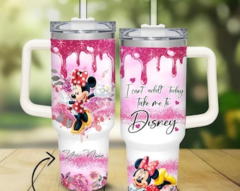 Custom Minnie 40oz Tumbler, Disney Character Tumbler For Her, Mickey And Friends Stainless Tumbler, Magic Kingdom Tumbler Cup