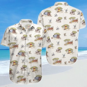 Shirt Winnie de Poeh-knop, Pooh en vrienden button-up shirt, Iejoor vrouwen shirt, Pooh and Friends shirt shorts, Disneyland Trip Shir