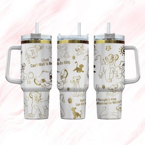 Lion King Engraved Tumbler, Simba Lion Tumbler 40oz, Disney Movie Stainless Tumbler, Magic Kingdom Steel Tumbler, Simba Tumbler Cup