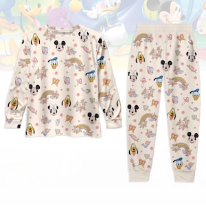 Disney Mickey And Friends Pajamas Set, Mickey Valentine Long Sleeve Set, Donald Duck Women Pajamas, Disneyland Trip Pajamas Family