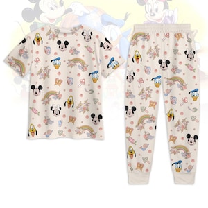 Disney Mickey And Friends Pajamas Set, Mickey Valentine Tshirt And Pants, Donald Duck Holiday Pajamas, Disneyland Trip Pajamas Family