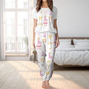 Sleeping Beauty Coquette Pajamas Set, Disney Princess Bow Tshirt Pants, Disneyworld Pajamas Family, Magic Kingdom Pjs, Valentine Gift
