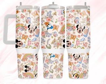 Cute Disney Stainless Tumbler, Mickey And Friends 40oz Tumbler, Donald Valentine Steel Tumbler, Mickey And Minnie Cup, Valentine Gift