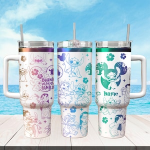 Gepersonaliseerde steek gegraveerde beker, Lilo And Stitch 40oz beker, Stitch Funny Aloha beker, Disney-personage, Disneyland Trip
