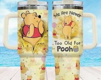 Disney Pooh 40oz Tumbler, Winnie The Pooh Tumbler For Fan, Pooh Bear Stainless Tumbler, Disneyland Trip Steel Tumbler, Pooh Fan Cup