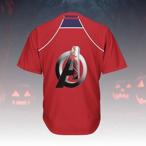 Iron Man Costume Baseball Jersey, Superhero Cosplay Jersey Shirt, Marvel Comic-Inspired Jersey Top For Fan, Tony Stark Jersey Shirt