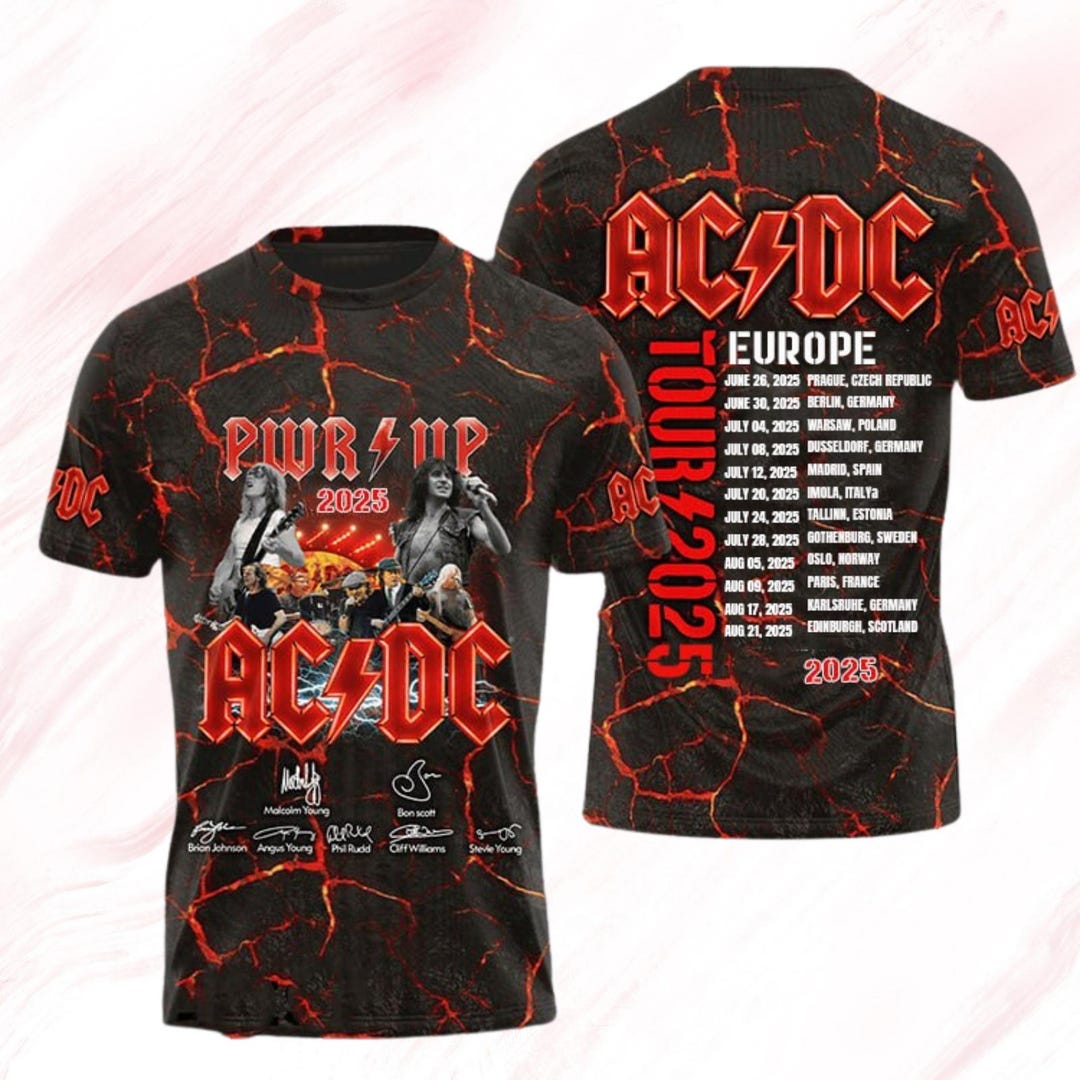 Acdc Band Tee, Acdc Pwr up Tour Gift for Fan, Music World Tour 2025 ...