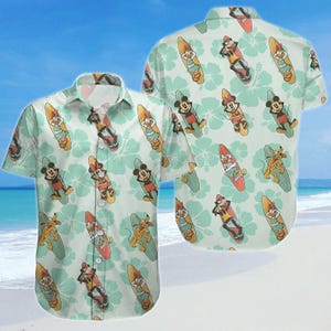 Mickey And Friends Button Shirt, Disney Character Shirt And Shorts, Mickey And Minnie Men Shirt, Pluto Shirt, Daisy Shirt Women
