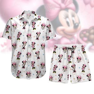 Disney Minnie Button Shirt, Magic Kingdom Shirt Frauen, Minnie Maus Shirt und Shorts, Micky und Freunde Knopfleiste Shirt, Disney Shirt