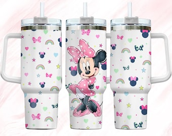 Gobelet Minnie 40 oz Disney, gobelet en acier Mickey et Minnie, gobelet en acier inoxydable Magic Kingdom, mignon gobelet Minnnie, cadeau de la Saint-Valentin