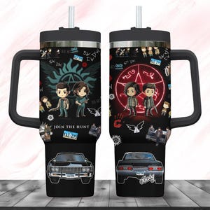 Supernatural 40oz Tumbler, Join The Hunt Steel Tumbler, Supernatural Cup, Winchester Brothers Tumbler Women, Movie 40oz Tumbler
