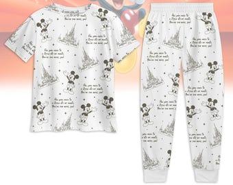 Camiseta y pantalones de Magic Kingdom, camiseta de Mickey y sus amigos, pijama para mujer del lugar más feliz del mundo, camiseta de Mickey Mouse de Disney, camiseta de Disney