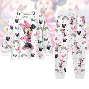 Disney Minnie Pajamas Set, Minnie Longsleeve Pajamas Set, Disney Mickey And Friends Women Pajamas, Valentine Gift, Magic Kingdom Outfit