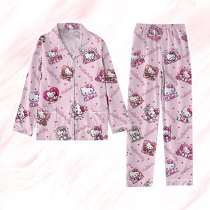 Hello Kitty Sanrio Pyjama Fille Et Ado, Ensemble Haut Et Bas