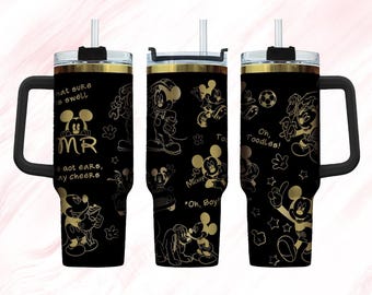 Mickey And Friends Engraved Tumbler, Disney Character Tumbler Cup, Tumbler With Straw, Mickey And Pluto Tumbler, Magic Kingdom Cup