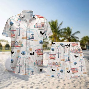 Disneyworld Trip Button Shirt, Mickey Main Street Shirt And Shorts, Disney Theme Shirt For Women, Magic Kingdom Shirt For Men