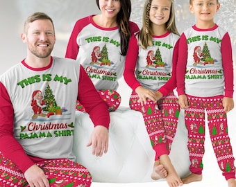 Santa Long Sleeve Pajamas Set, Festive Christmas Pajamas Family, Holiday Matching Pajamas For Party, Xmas Gift
