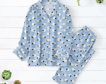 Pijama de oveja para mujer, ideal para Halloween, ideal para amantes de las ovejas, divertido pijama de cordero.